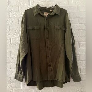 RedHead Olive Green Casual Button Down Flannel Shirt